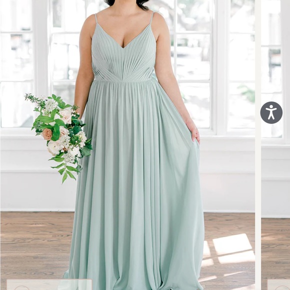 Revelry Penelope Chiffon Bridesmaid Dress in Marsala LONG - Picture 3 of 9